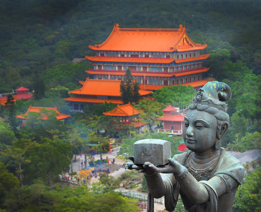Po Lin Monastery on Lantau Island by Helmut Gruntorad