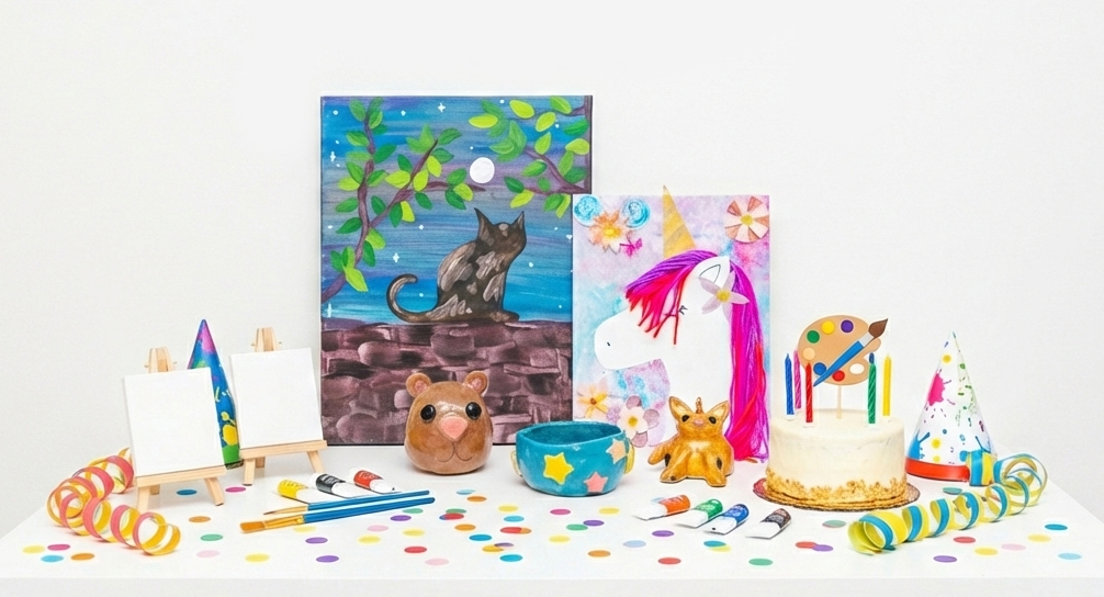 Celebrate your child’s birthday with a creative party led by an experienced arts educator. Guests will enjoy a guided, hands-on pottery, painting, or mixed-media project — and take home a handmade keepsake to remember the day.